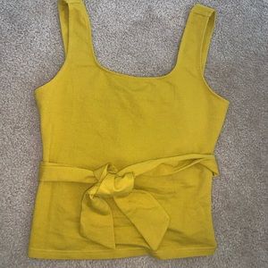 NWOT Shop the Mint- Mustard Yellow Tie Tank